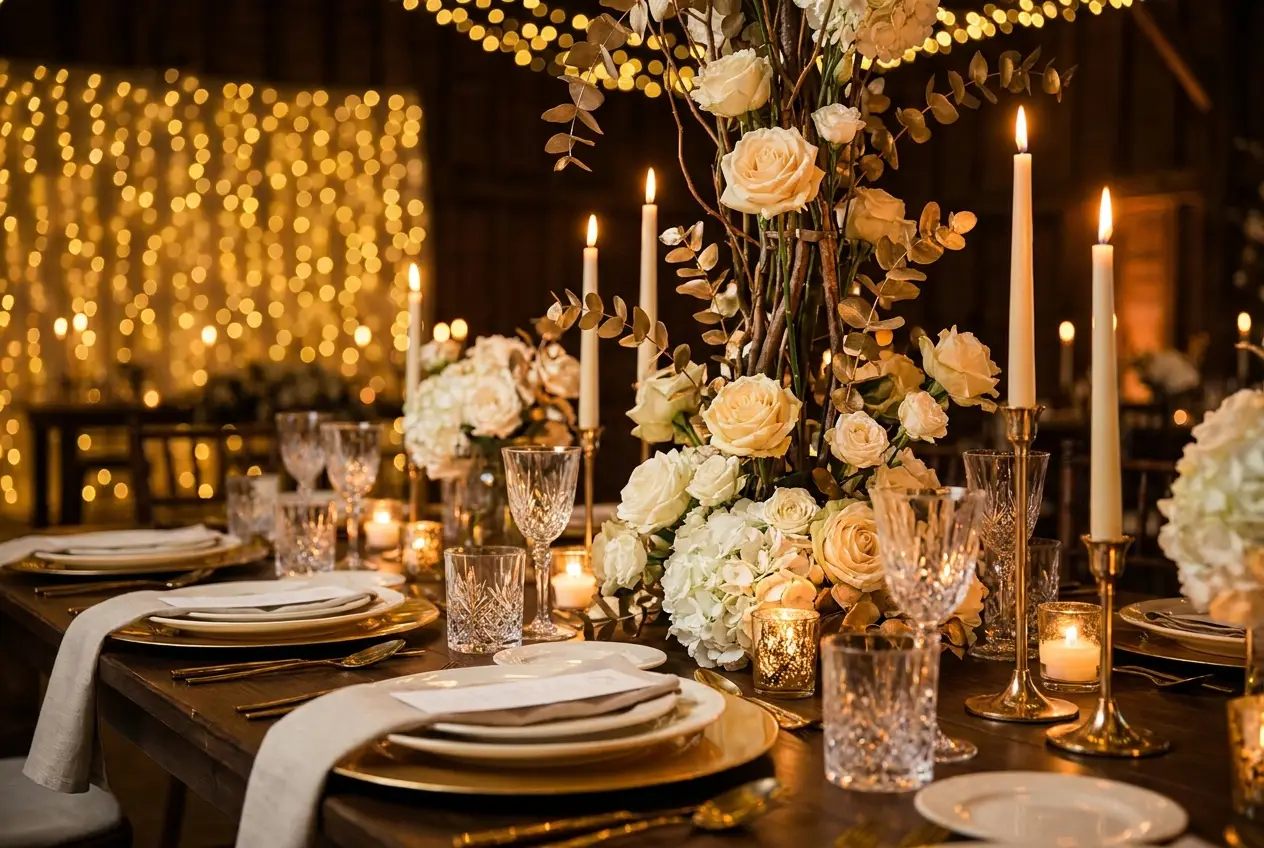 Banquete y diseño floral de boda